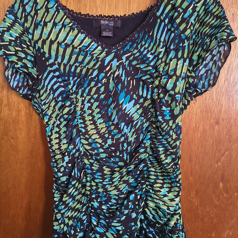 Style & Co. Multicolor Patterned Blouse